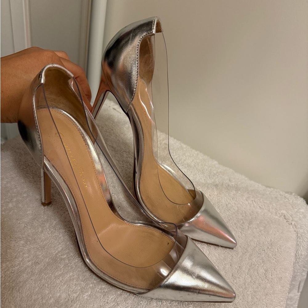 Gianvito Rossi Silver PVC Pumps - Size 38